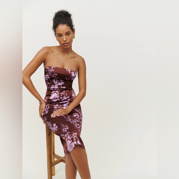 Reformation Oaklie Silk Dress - Kiana - Size 0 - Picture 3 of 7